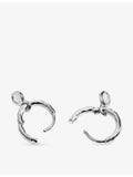 Monica Vinader moonstone huggie earrings in sterling silver, imported from the UK