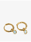 Monica Vinader 18ct gold vermeil aquamarine huggie earrings (British brand)
