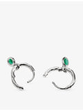 Monica Vinader green onyx huggie earrings, UK version