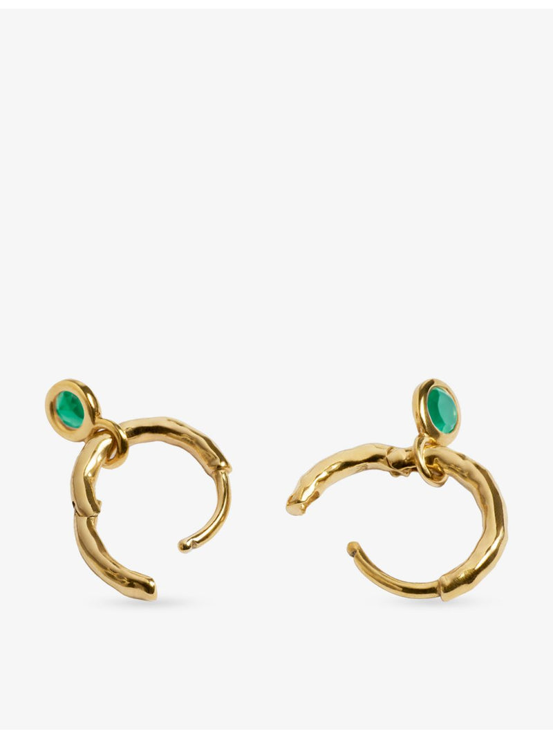 Monica Vinader green onyx huggie earrings 9mm (British brand)