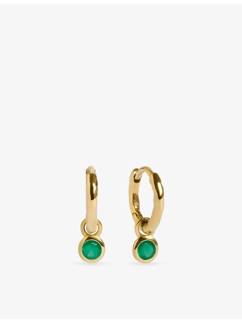 Monica Vinader green onyx huggie earrings 9mm (British brand)