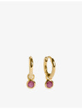 Monica Vinader huggie earrings ruby birthstone 18ct gold vermeil - British product