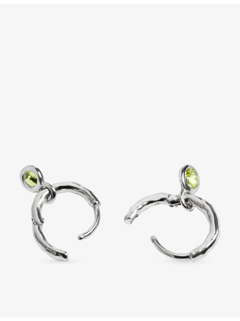 Monica Vinader sterling silver peridot huggie earrings, UK version