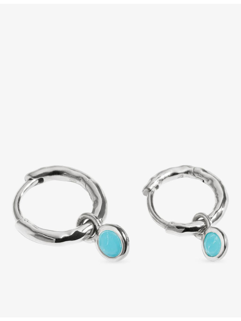 Monica Vinader turquoise huggie earrings 9mm, UK version