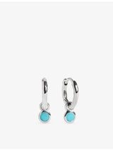 selfridges Monica Vinader December Birthstone Sterling-Silver and Turquoise Huggie Earrings- Buy online at McGrocer