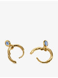 Monica Vinader blue sapphire huggie earrings 9mm, imported from the UK
