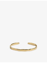 selfridges Monica Vinader Siren Muse Slim 18ct Yellow-Gold Vermeil Bracelet Cuff 18cm- Buy online at McGrocer