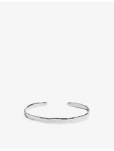 selfridges Monica Vinader Siren Muse Slim Sterling-Silver Bracelet Cuff 18cm- Buy online at McGrocer