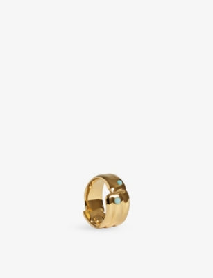 Monica Vinader Amaia Bold 18ct Gold Vermeil and Amazonite Ring
