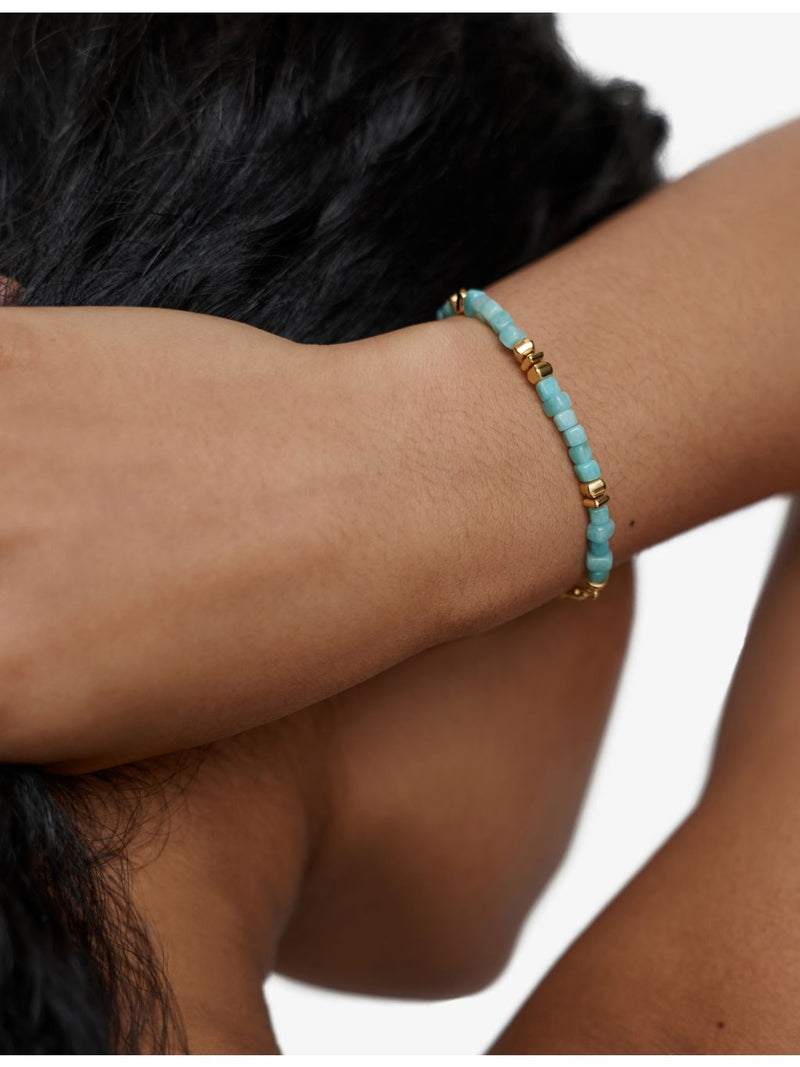 Monica Vinader Amaia amazonite gold vermeil bracelet 15-19cm - British product