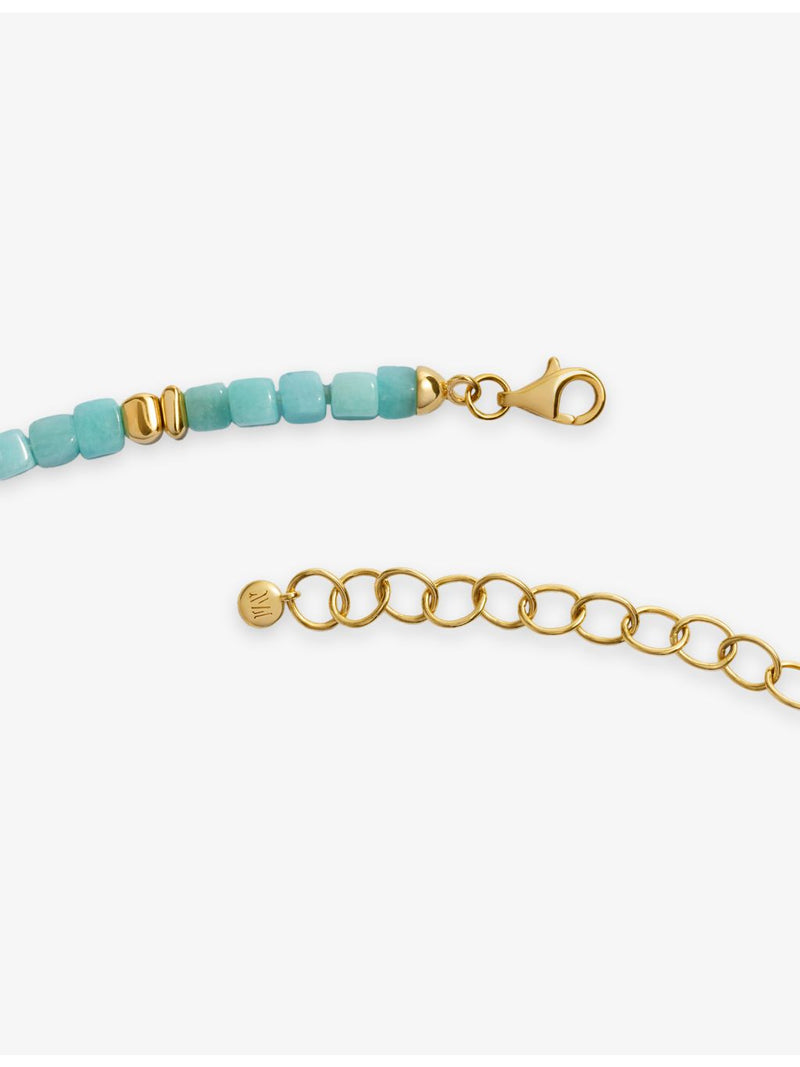 Monica Vinader Amaia amazonite gold vermeil bracelet 15-19cm - British product