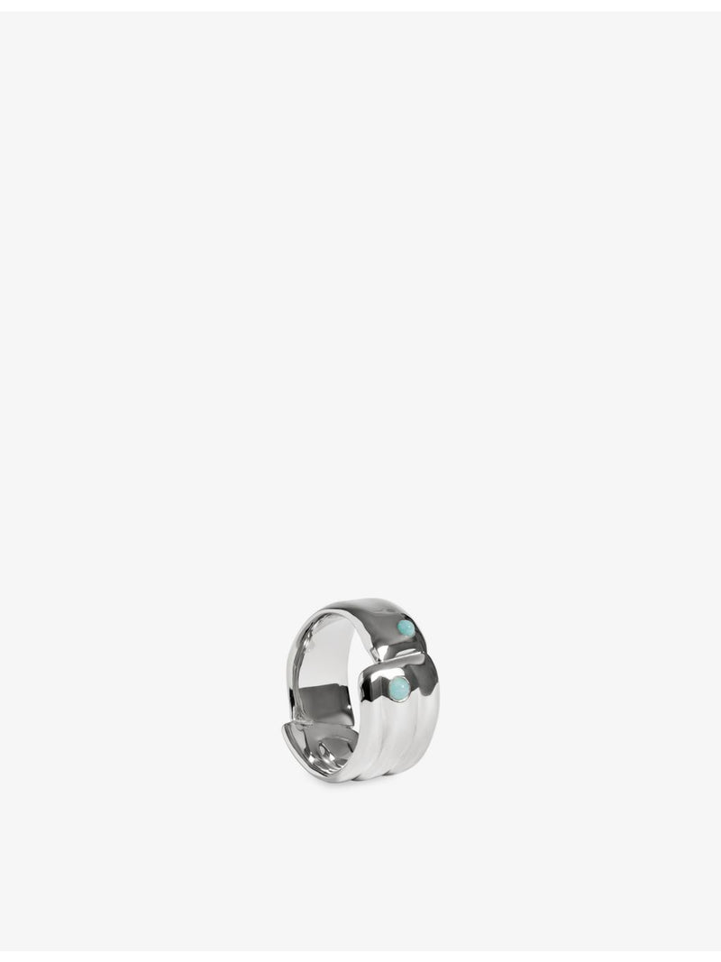 Monica Vinader Amaia sterling silver amazonite ring (British brand)