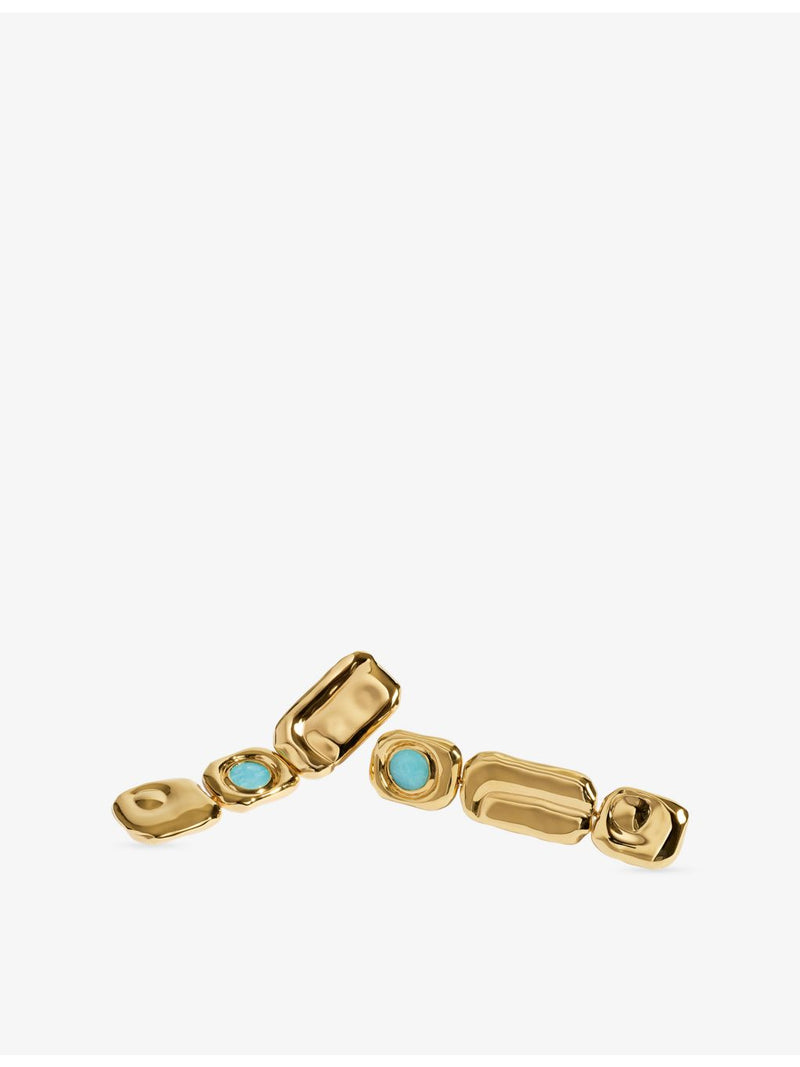 Monica Vinader Amaia 18ct gold vermeil amazonite drop earrings, British product