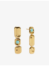 selfridges Monica Vinader Amaia Gemstone Cocktail 18ct Yellow-Gold Vermeil Amazonite Drop Earrings- Buy online at McGrocer