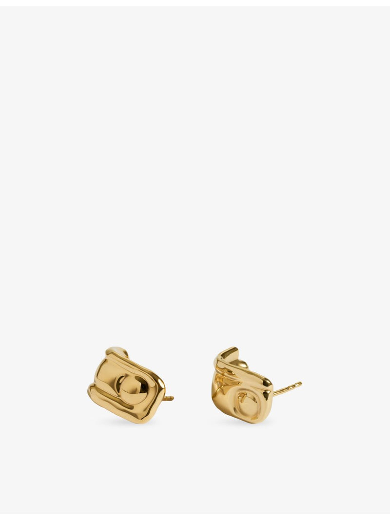Monica Vinader small yellow-gold vermeil hoop earrings, imported from the UK
