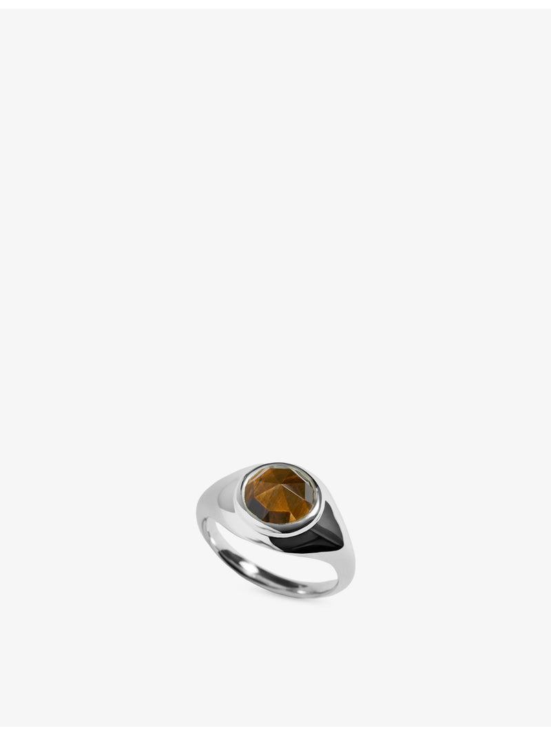 Monica Vinader signet ring with tiger's eye, imported from the UK