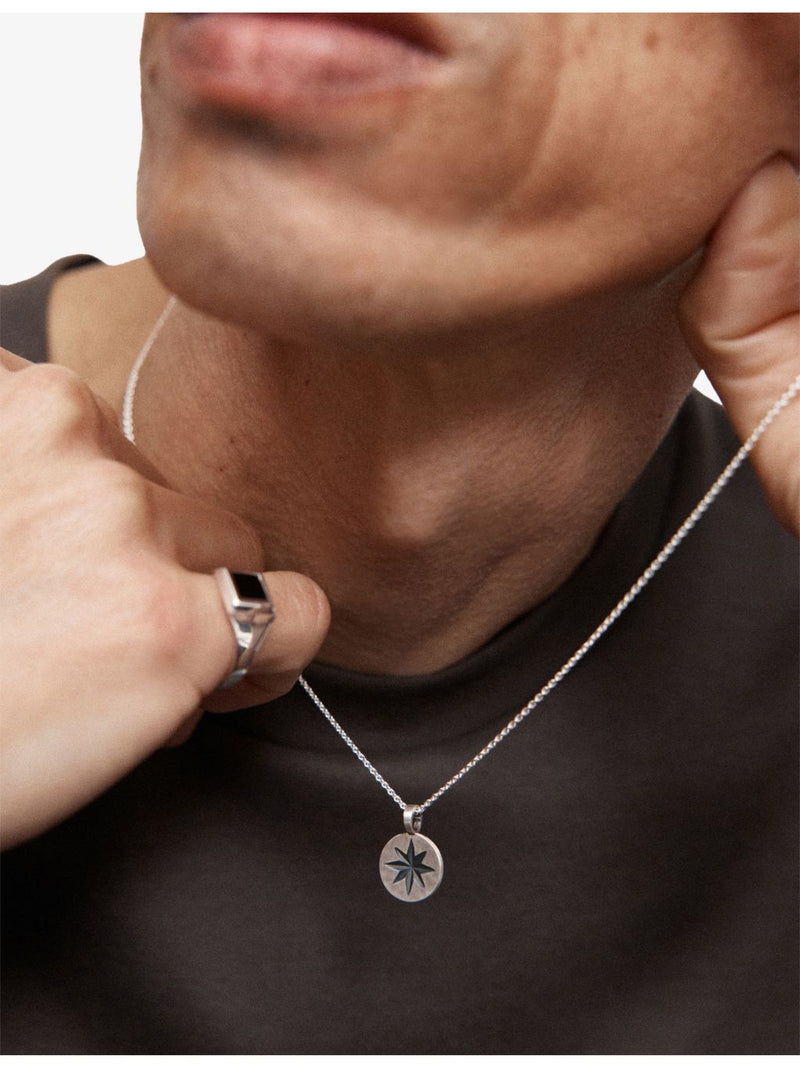 Monica Vinader Guiding Star sterling silver pendant 13mm, imported from the UK
