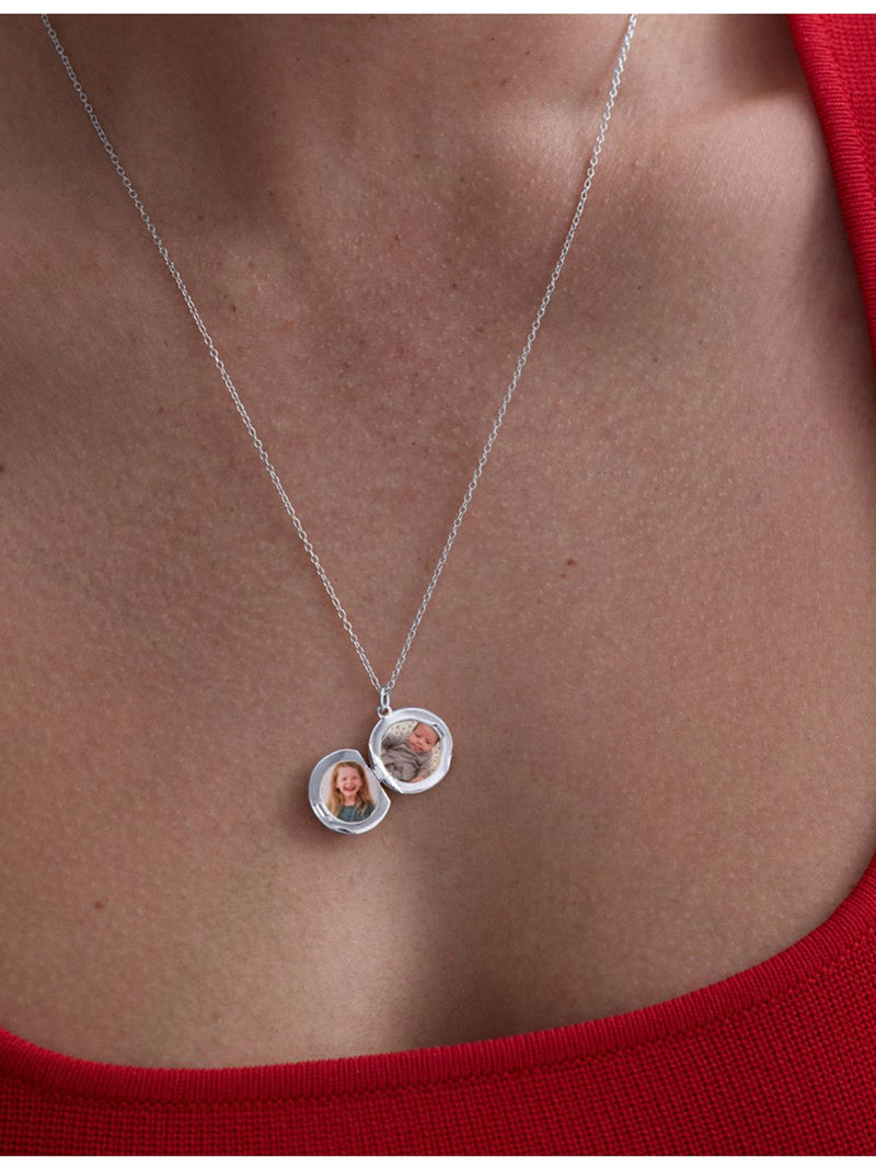 Astley Clarke Midi sterling silver locket necklace, imported from the UK