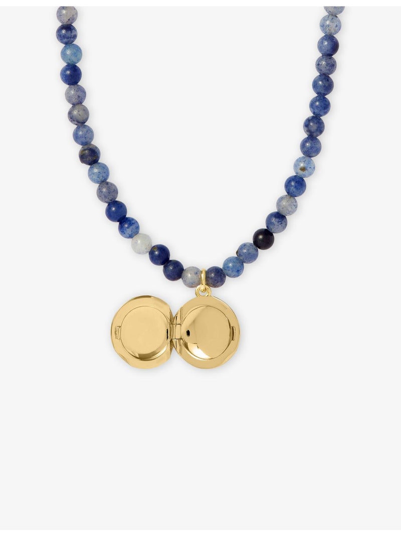 Astley Clarke Tiny Star locket, blue aventurine, imported from the UK