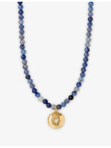 selfridges Astley Clarke Tiny Star 18ct Yellow-Gold Plated Sterling-Silver Blue Aventurine Locket Necklace- Buy online at McGrocer