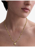 Astley Clarke yellow gold plated locket necklace with green garnet (British brand)