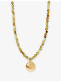 Astley Clarke yellow gold plated locket necklace with green garnet (British brand)