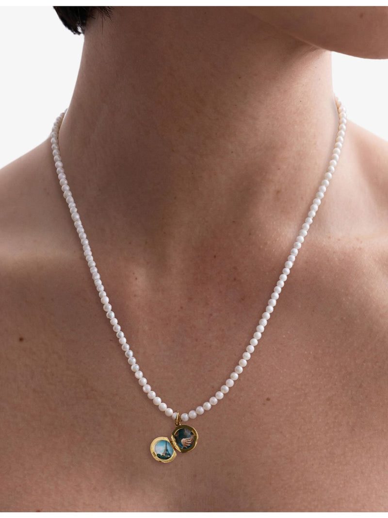 Astley Clarke mother of pearl locket, gold plated sterling silver - British product