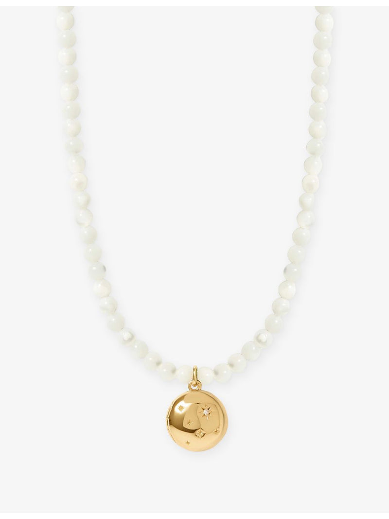 Astley Clarke mother of pearl locket, gold plated sterling silver - British product