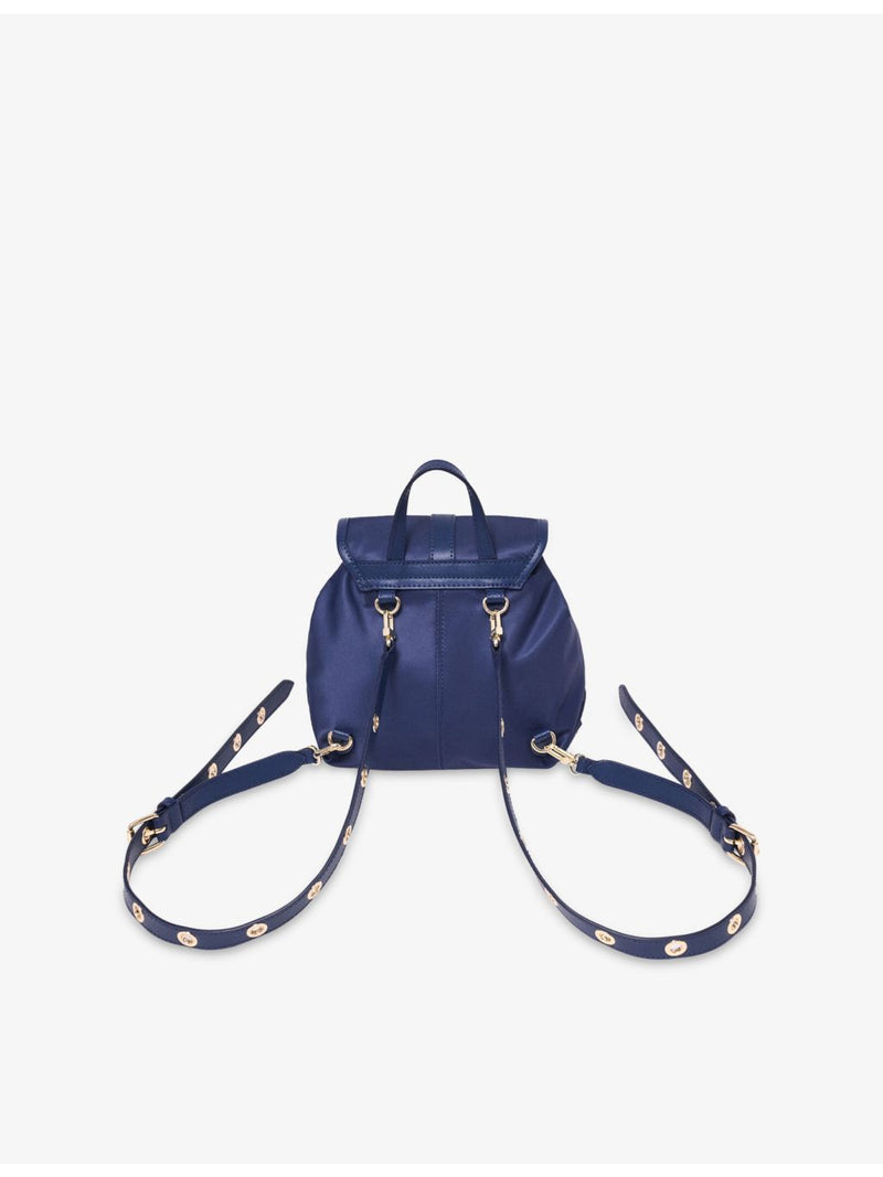 Maje mini nylon and leather backpack with eyelets (British brand)