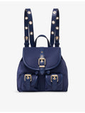 Maje mini nylon and leather backpack with eyelets (British brand)