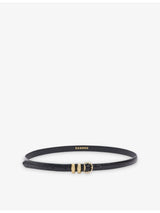 selfridges Sandro Branded-Buckle Mock-Croc Leather Belt- Buy online at McGrocer