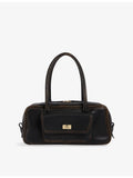 Sandro Ezmehralda suede shoulder bag with gold-tone hardware, UK version