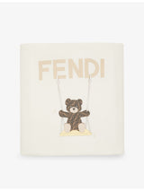 selfridges Fendi Bear Graphic Cotton-Jersey Baby Blanket 77x77cm- Buy online at McGrocer