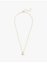 selfridges Rachel Jackson Mini Twisted T-Bar 14ct Gold-Plated Sterling Silver Necklace- Buy online at McGrocer