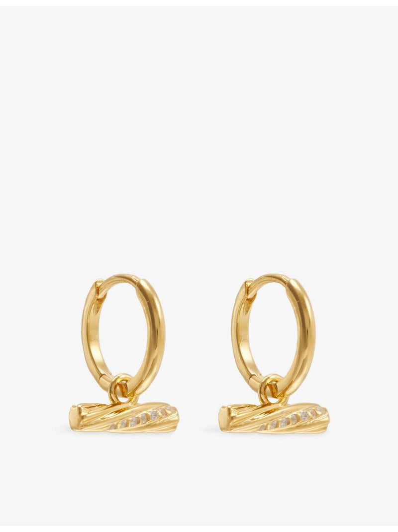 Rachel Jackson 18ct gold-plated huggie earrings - British product