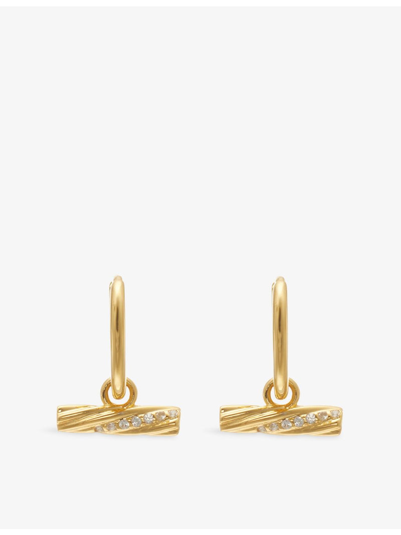 Rachel Jackson 18ct gold-plated huggie earrings - British product