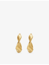 selfridges Rachel Jackson Twisted 18ct Yellow Gold-Plated Sterling-Silver Hoop Earrings- Buy online at McGrocer