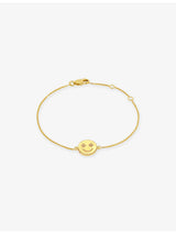 selfridges Rachel Jackson Mini Happy Face 18ct Gold-Plated Sterling Silver Bracelet- Buy online at McGrocer