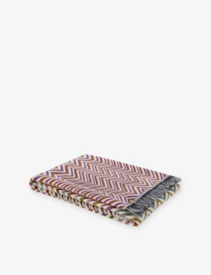 Missoni Home wool-blend chevron blanket 145cm x 190cm, imported from the UK