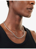 GLD white rhodium-plated silver rope chain 4mm, imported from the UK