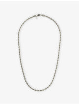 selfridges GLD White Rhodium-Plated Silver Rope Chain Necklace 4mm- Buy online at McGrocer