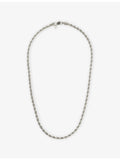 GLD white rhodium-plated silver rope chain 4mm, imported from the UK