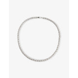 selfridges GLD Snake Link 14ct White Gold-Plated and Cubic Zirconia Chain Necklace- Buy online at McGrocer