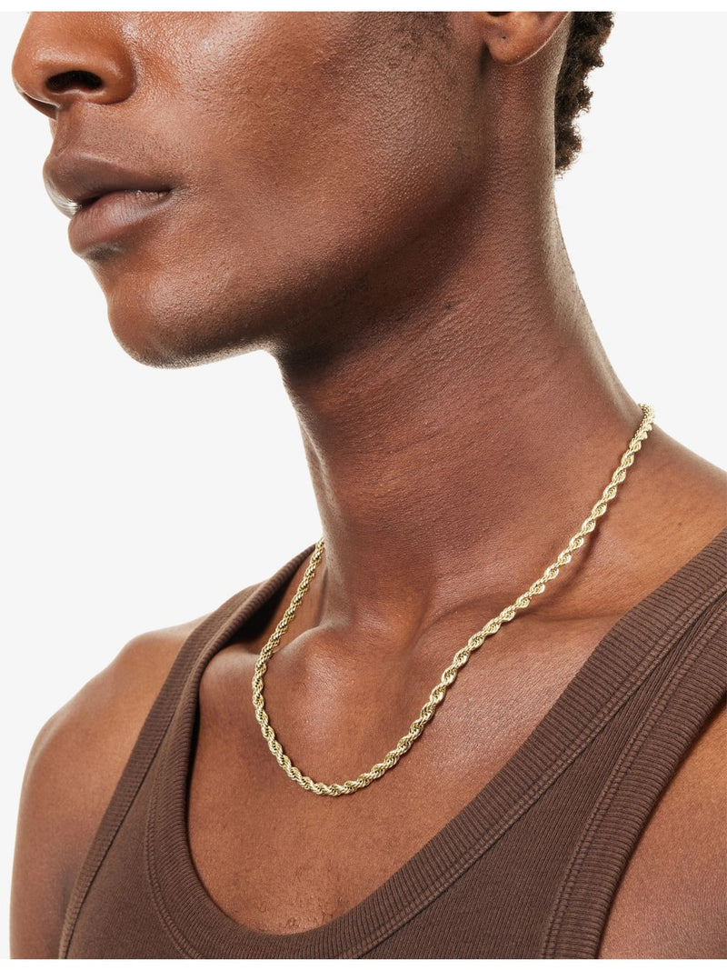 GLD rope chain necklace 4mm in 18ct gold-plated silver, UK version