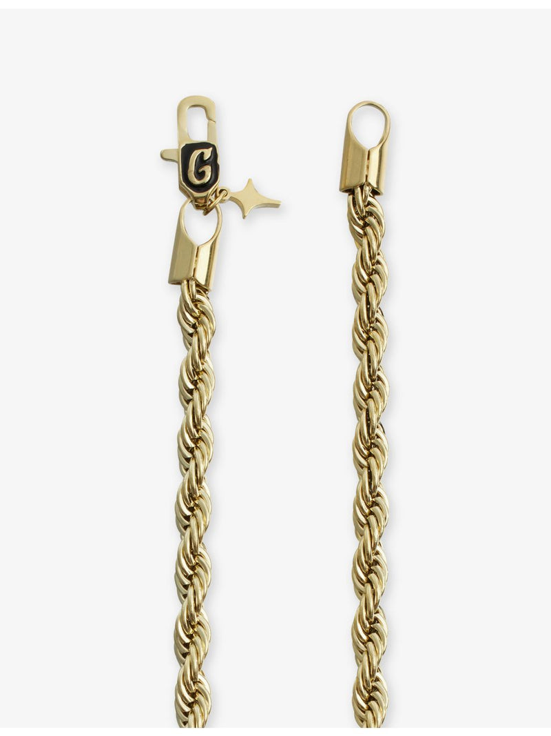 GLD rope chain necklace 4mm in 18ct gold-plated silver, UK version