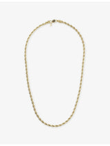 selfridges GLD 18ct Gold-Plated Silver Rope Chain Necklace 4mm- Buy online at McGrocer