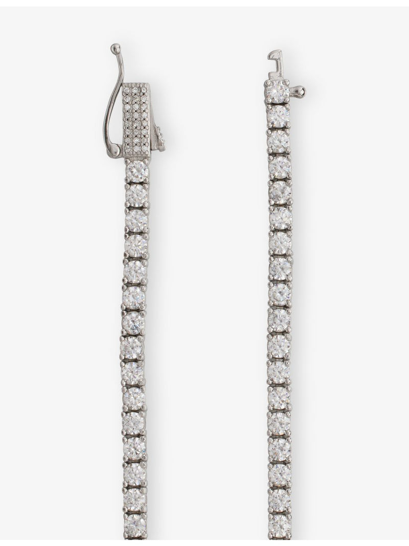 GLD cross bracelet 14ct white gold plated cubic zirconia - British product