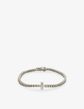 GLD Cross 14ct White Gold Plated Cubic Zirconia Tennis Bracelet
