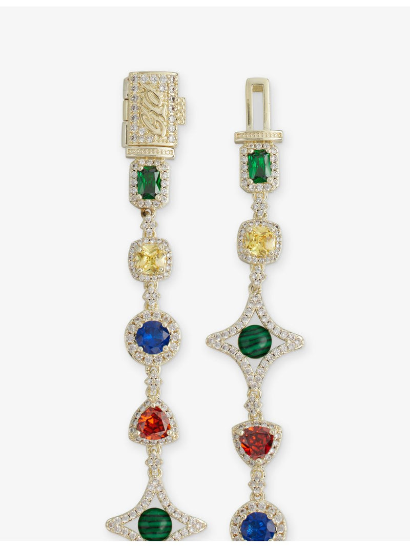 GLD 17mm gold-plated coloured gemstone chain - British product