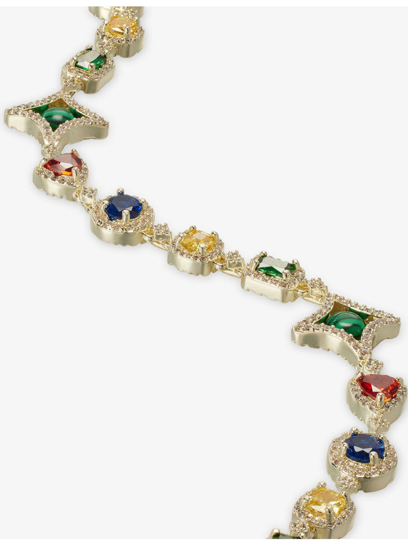 GLD gold-plated chain bracelet with cubic zirconia stones - British product
